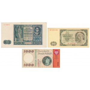 Zestaw banknoty polskie 1941-1965 (3szt)