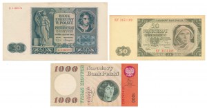 Set of Polish banknotes 1941-1965 (3pcs)
