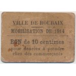 France, Ville de Roubaix, 10 Centimes 1914