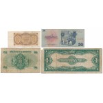 Czechoslovakia, Hong Kong & USA - set of banknotes (4pcs)