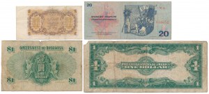 Czechoslovakia, Hong Kong & USA - set of banknotes (4pcs)