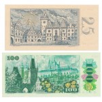 Czechoslovakia, 25 Korun 1958 i 100 Korun 1989 (2pcs)