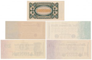 Německo, 500 000 mk - 50 milionů mk 1923 (5ks)