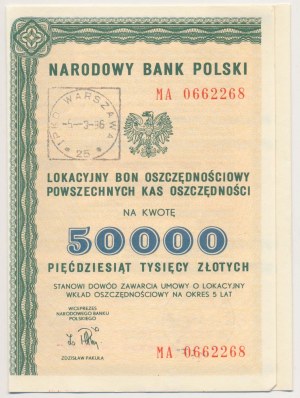 NBP, Deposit Savings Bond PLN 50,000.