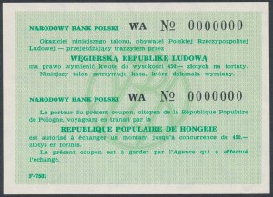NBP transit voucher for Hungary, 450 zloty - MODEL - zero numbering