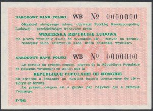 NBP transit voucher for Hungary, 150 zloty - MODEL - zero numbering