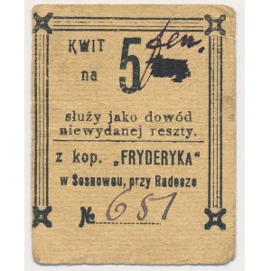 Sosnowiec, Kopalnia FRYDERYKA, 5 kopiejek (1914)