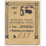 Sosnowiec, Kopalnia FRYDERYKA, 5 kopiejek (1914)