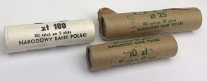 Bank rolls, 20-50 pennies and 2 zlotys 1981-1988 - set (3pcs)