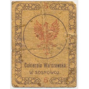 Sosnowiec, Wł. Ciechanowski Cukiernia Warszawska, 50 kopiejek 1917