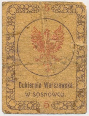 Sosnowiec, Wł. Ciechanowski Warsaw Confectionery, 50 kopecks 1917