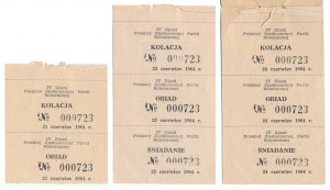 Fourth Congress of the Polish United Workers' Party - boarding card, Warsaw 1964 - canteen of the Members' House
