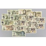 Banknoty PRL z nadrukami okolicznościowymi PTN-u (15szt)