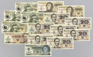 Communist Party banknotes with PTN commemorative prints (15pcs)
