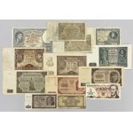 Zestaw banknotów polskich 1919-1986 + banknoty z Niemiec i Rumunii (15szt)