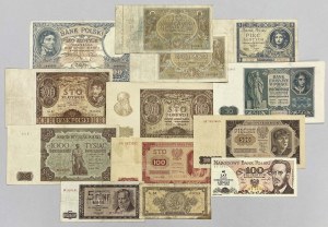 Set of Polish banknotes 1919-1986 + banknotes from Germany and Romania (15pcs)