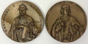 Medaily Kazimír I. Obnoviteľ a Boleslav IV. Kudrnáč - sada (2ks)