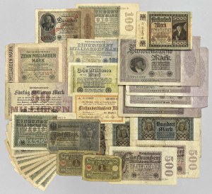 Deutschland, Banknotensatz 1920-1923 (29Stück)