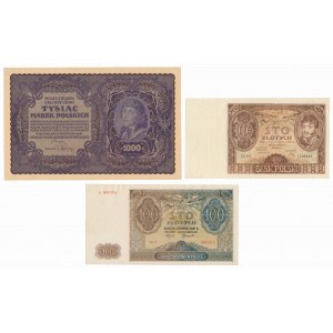 Zestaw banknotów polskich 1919-1941 (3szt)