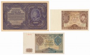 Set of Polish banknotes 1919-1941 (3pcs)