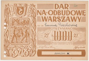 Dar na odbudowę Warszawy, 1.000 zł 1946