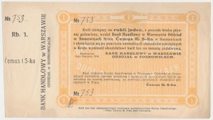 Sosnowice, Cemus & S-ka, 1 rubel 1914 - z grzbietem