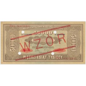50.000 mkp 1922 - A - WZÓR - z perforacją