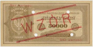 50,000 mkp 1922 - A - MODELLO - con perforazione