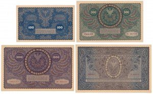 Sada 100 - 5000 mkp 1919-1920 - pekné zásoby (4ks)