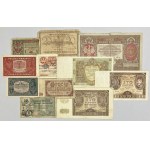 Zestaw banknotów polskich 1916-1946 + notgeld Częstochowa 1 rubel 1914 (11szt)