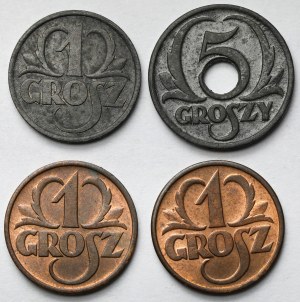 1-5 pennies 1939 - set (4pcs)