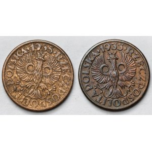 1 grosz 1933-1935 - zestaw (2szt)