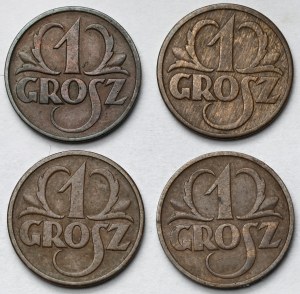 1 grosz 1925-1935 - zestaw (4szt)