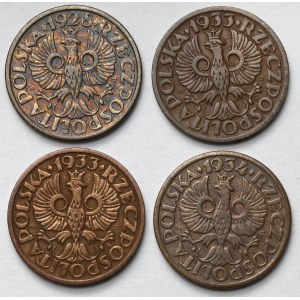 1 grosz 1928-1934 - zestaw (4szt)