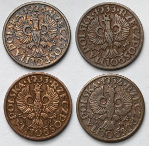 1 penny 1928-1934 - set (4pcs)