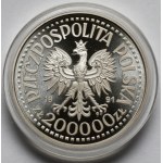 Próba SREBRO 200.000 złotych 1991 Jan Paweł II - Matka Boska