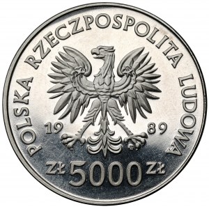 Próba NIKIEL 5.000 złotych 1989 Toruń - Mikołaj Kopernik