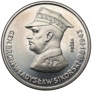 Próba NIKIEL 100 złotych 1981 gen. broni Władysław Sikorski - profil