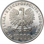 Próba NIKIEL 10.000 złotych 1987 Jan Paweł II - z krzyżem