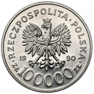 Próba NIKIEL 100.000 złotych 1990 Solidarność