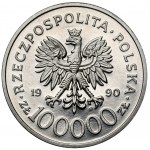 Próba NIKIEL 100.000 złotych 1990 Solidarność