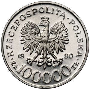 Próba NIKIEL 100.000 złotych 1990 Solidarność