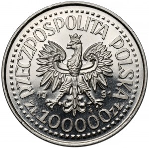 Próba NIKIEL 100.000 złotych 1991 Jan Paweł II - ołtarz