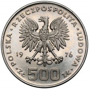Próba NIKIEL 500 złotych 1976 Pułaski - na wprost