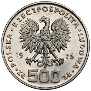 Próba NIKIEL 500 złotych 1976 Pułaski - w lewo