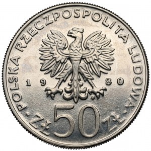 Próba NIKIEL 50 złotych 1980 Kazimierz I Odnowiciel