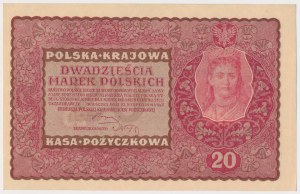 20 mkp 1919 - II Series F (Mił.26a) - rare for this denomination - single lettered
