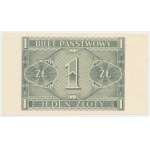 1 złoty 1938 Chrobry - tylko druk rewersu