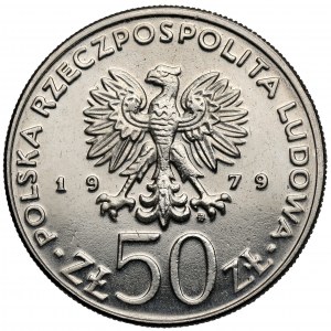 Próba NIKIEL 50 złotych 1979 Mieszko I - popiersie