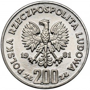 Próba NIKIEL 200 złotych 1981 Władysław I Herman - popiersie